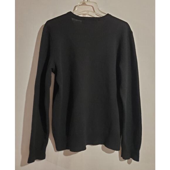 Vtg Polo Ralph Lauren Mens 100% Lambswool V-Neck Pony Pullover Sweater M Black - Picture 4 of 9